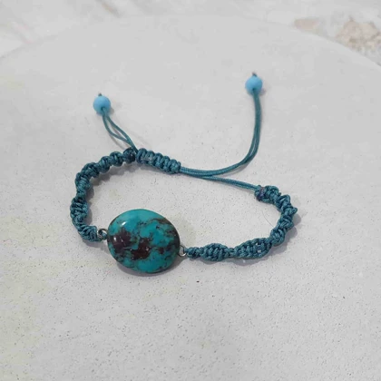 دستبند زنانه سنگ فیروزه نیشابور اصل کد 3