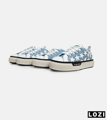 کفش اسنیکرزآبی سفید Amiri Stars مدل 6037