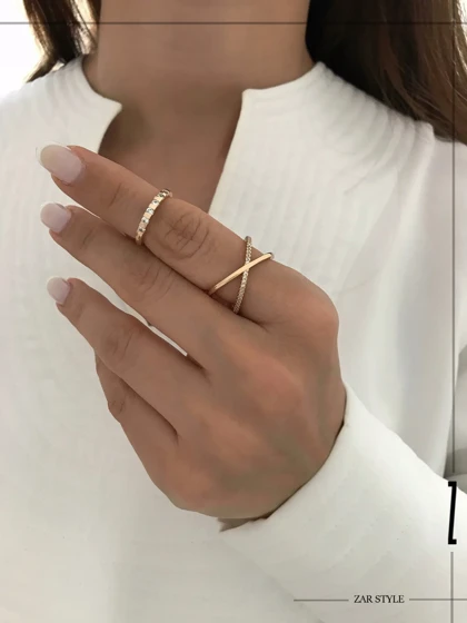 انگشتر زنانه ایکس نگین‌دار