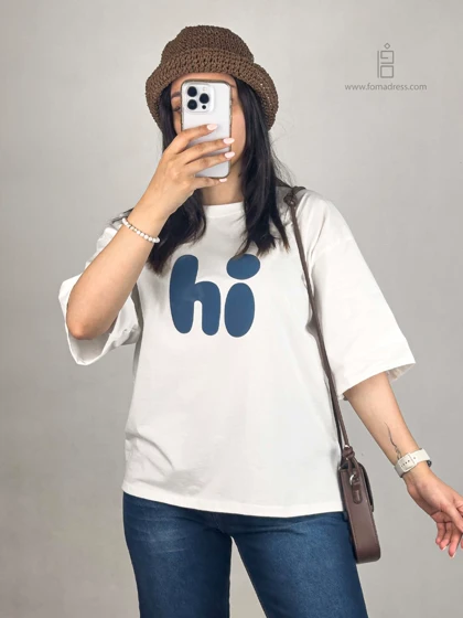 تیشرت باکسی طرح Hi