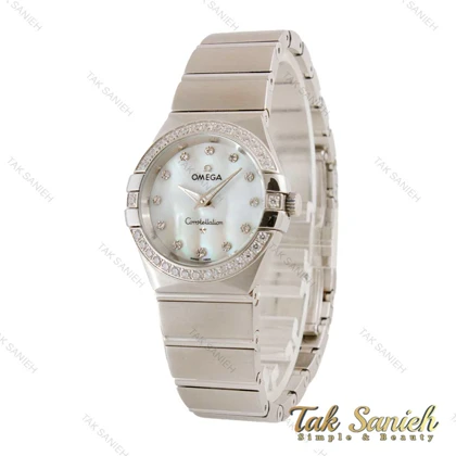 ساعت امگا کانسلیشن زنانه نقره ای دورنگین صفحه صدف Omega-4788-L