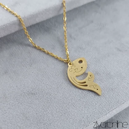 پلاک و زنجیر زنانه مدل ماهی طلایی 50035