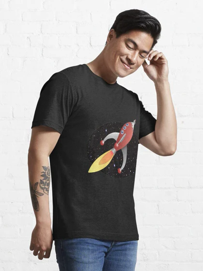 تیشرت Tintin طرح لوگو Cartoon rocket - space travel کد 207279