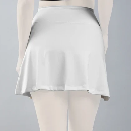 دامن کشاله دار تنیسی مدل SRN-6117 سفید