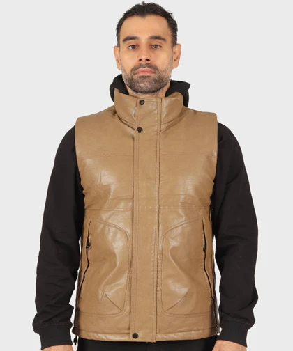 پافر مردانه چرم کلاه مشکی 2533