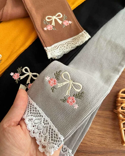 لگ گلدوزی دخترانه طرح پاپیون