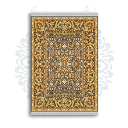 *جدید* فرشینه از جنس پارچه شانل مخمل ترک طرح فانتزی برند دفه کد 1290