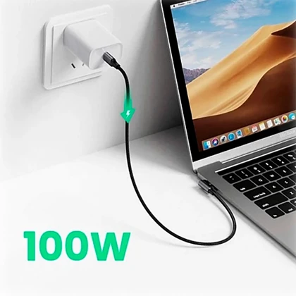 کابل تایپ سی به تایپ سی 100 واتی 1 متری یوگرین ugreen US334 70643 شارژر سریع و انتقال داده