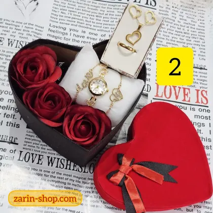 باکس هدیه زنانه دخترانه ساعت و سرویس