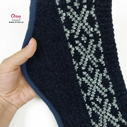 هدبند مردانه پهن/ مخمل طرح دار (سورمه ای تیره)