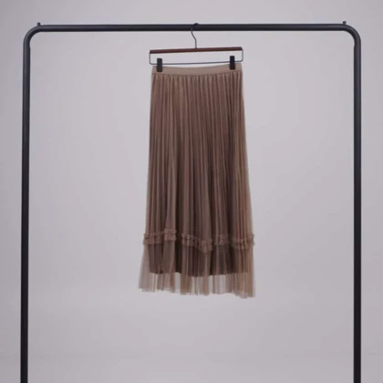 دامن توری نوار مروارید