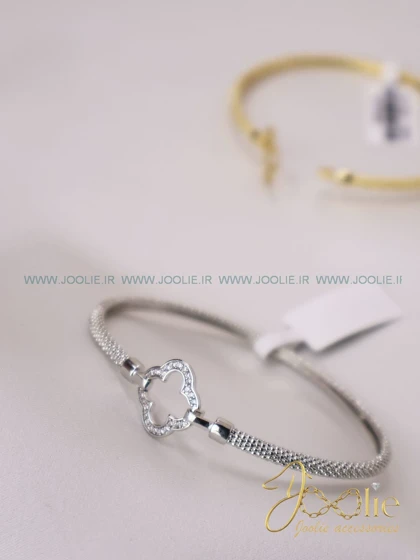 دستبند زنانه طرح طلا ون کلیف نگین‌دار کد B2158