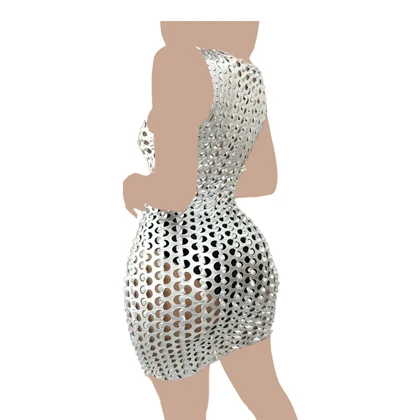 پیراهن دیسکویی فلسی رنگ نقره ای برند ویتاریتا کد 882