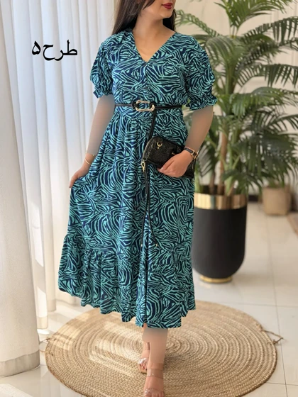 پیراهن بلند تمام نخ ملورا کد2626