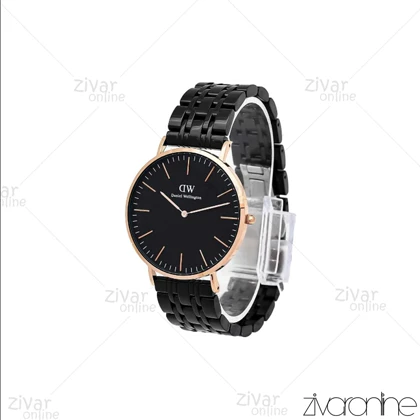 ساعت دنیل ولینگتون مردانه تمام مشکی ایندکس رزگلد 106329