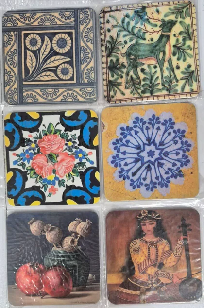 زیرلیوانی چوبی طرح سنتی