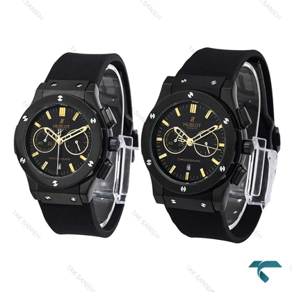 ساعت ست هابلوت مشکی ایندکس طلایی Hublot-6579-S