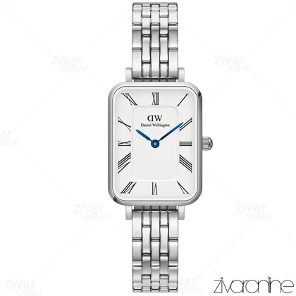 ساعت دنیل ولینگتون زنانه مستطیلی سیلور ایندکس یونانی 105520