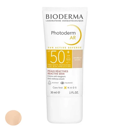 کرم ضد آفتاب رنگی بایودرما SPF50 مدل Photoderm AR 50 مناسب انوع پوست حجم 30 میلی لیتر