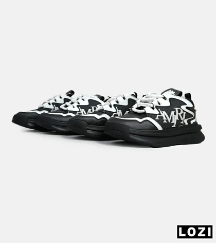 کفش کتانی مشکی سفید AMIRI MA1 Leather