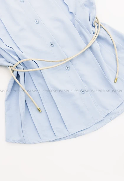 شومیز جلو پیله کمر بندی کد1005725