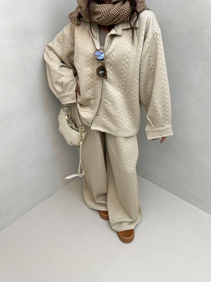 ست شومیز و شلوار زنجیربافت