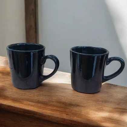 ماگ سرامیکی دسته دار مشکی ساده