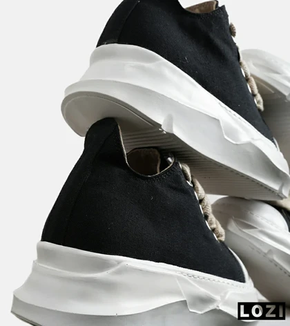 کفش کتانی مردانه مشکی سفید Rick Owens