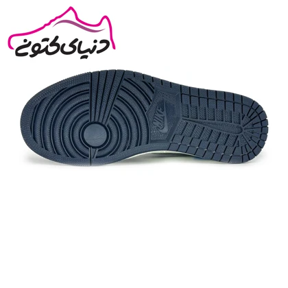 کتانی جردن 1 ساق‌دار سفید آبی اورجینال
