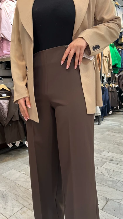 شلوار پارچه‌ای زنانه کرپ درجه یک نیم بگ ایستایی عالی