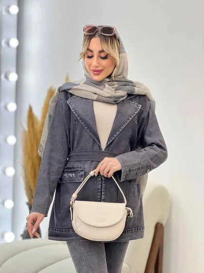 مانتو جین آستین سه دکمه