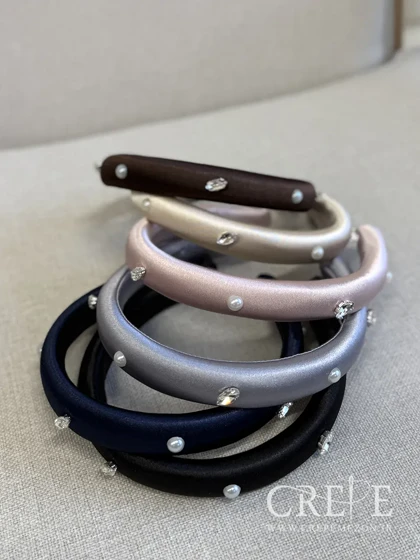 تل ساتن با نگین و مروارید