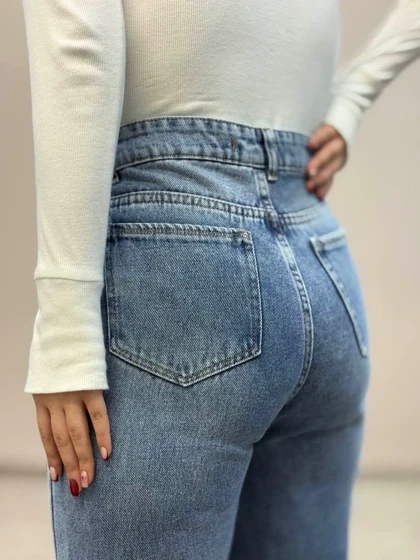 شلوار جین نیمبگ دریایی زاپ2180