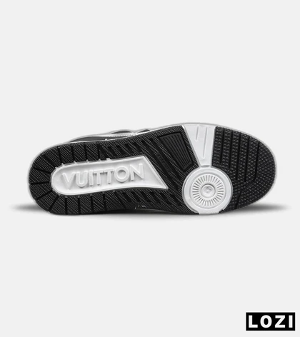 کفش کتانی مردانه سفید مشکی Louis Vuitton مدل 9019
