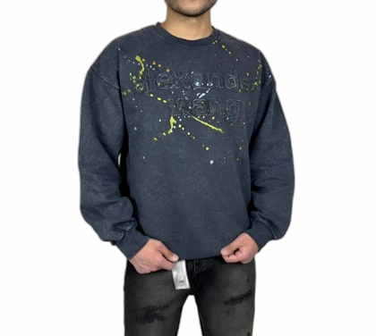 دورس مردانه ذغالی سنگ شور با چاپ گلدوزی برجسته