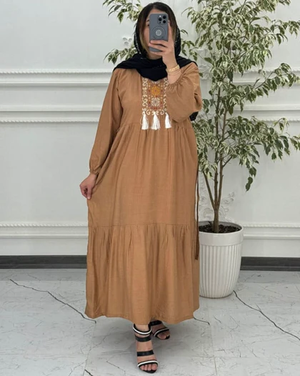 پیراهن ساحلی بابوس گلدوزی 4004