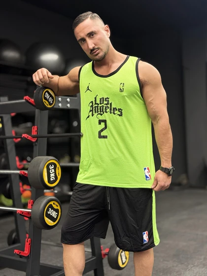 ست بسکتبالی لس آنجلس (Los Angeles) پارچه فلامنت سوزنی طرح آجری (8 رنگ)