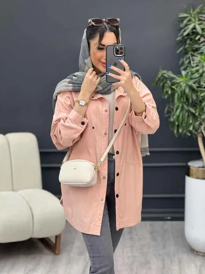 مانتو لینن دو جیب پایین هلال آلا