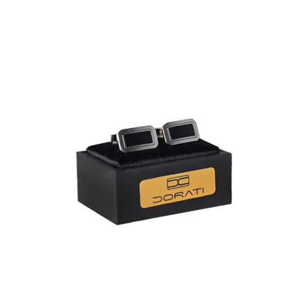 دکمه سرآستین مستطیلی مشکی 1514