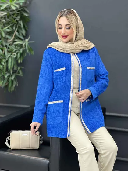 مانتو مخمل نوار دوزی