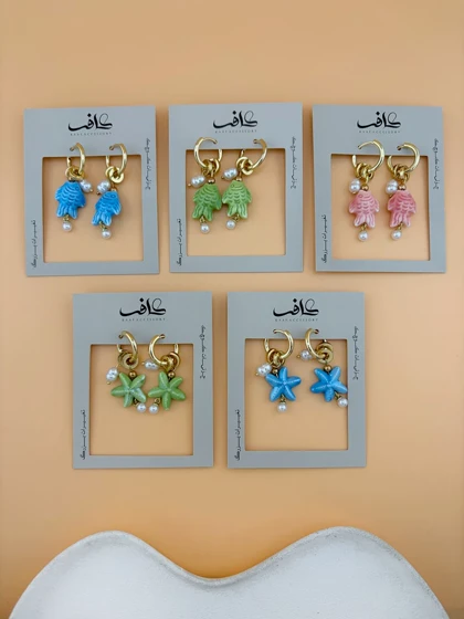 گوشواره های ساحلی رنگی