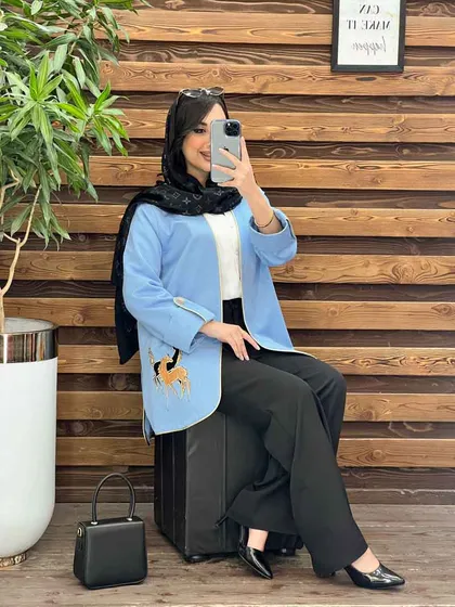 مانتو ژاکارد تیکه دوزی