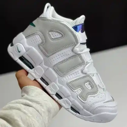 کفش نایک ایر مور آپتمپو سفید طوسی Nike Air More Uptempo White Grey