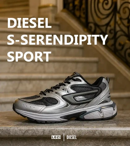 کفش کتانی مردانه طوسی نقره ای DIESEL S-SERENDIPITY SPORT مدل 7577