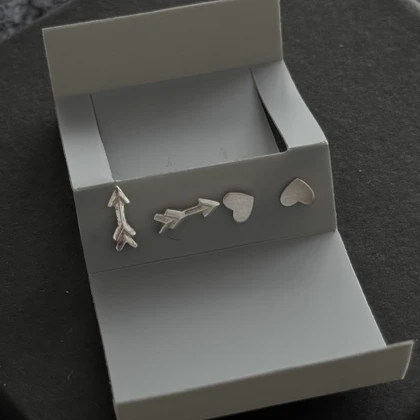 پک گوشواره نقره تیرکمون