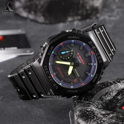 ساعت کاسیو جیشاک اورجینال مردانه GA-2100RGB-1ADR
