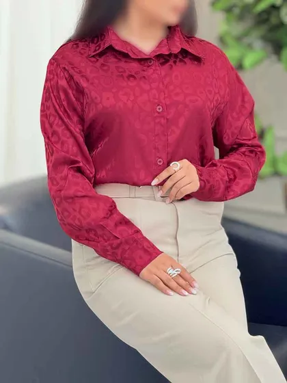 شومیز ساتن طرح پلنگی
