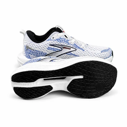 کفش کتانی رانینگ زنانه زیره بست بروکس سفید آبی Brooks