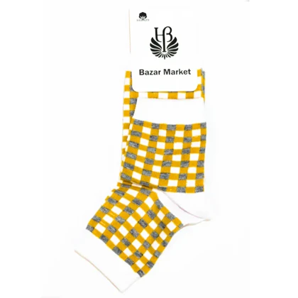 جوراب نیم ساق طرح چهارخونه