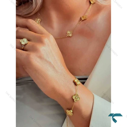 ست دستبند و گردنبند ونکلیف طلایی Set-8712-L